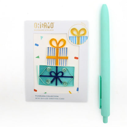 Origamo Wrapped Birthday Gifts Mini Quilled Handmade Greeting Card For Him