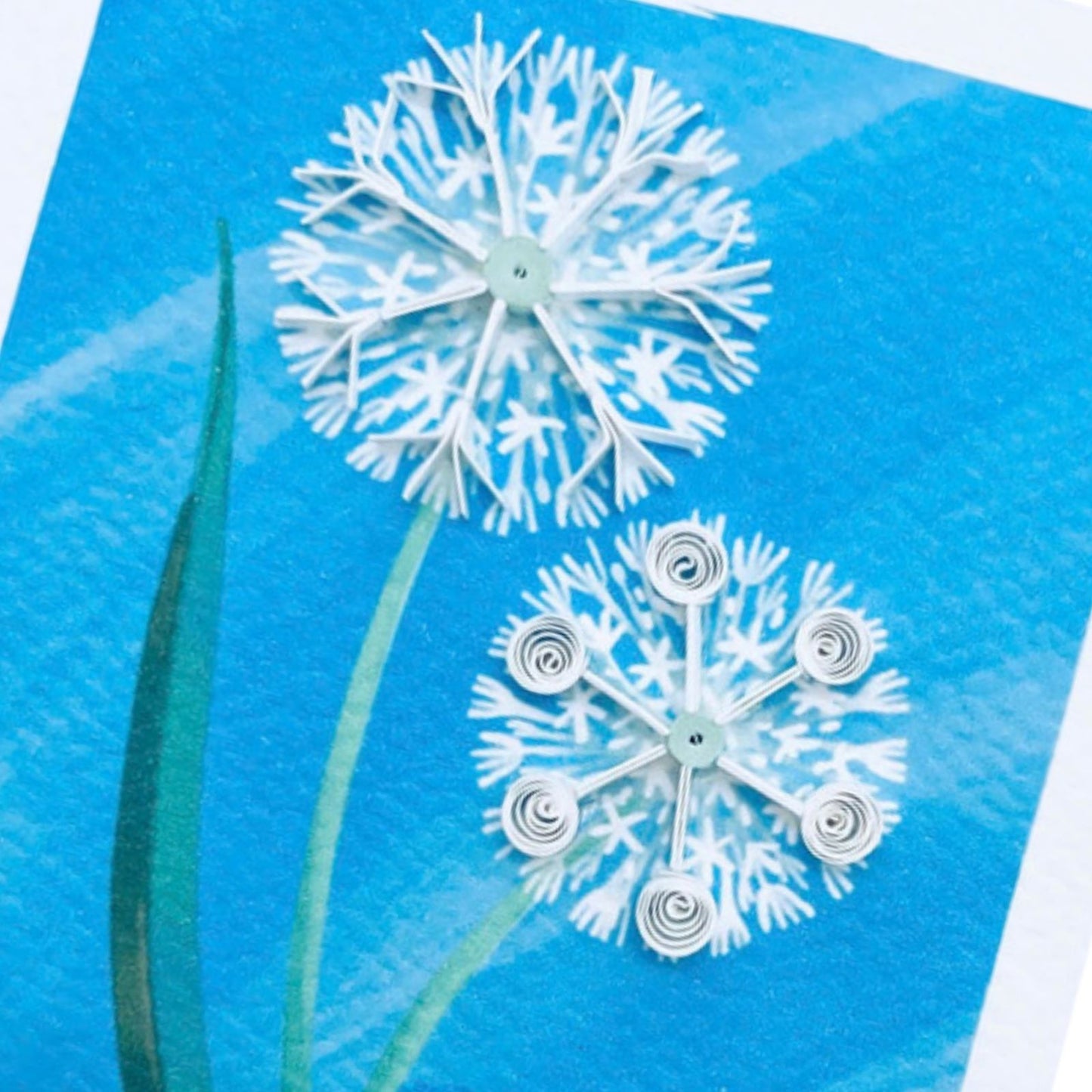 Origamo Dandelions Mini Quilled Handmade Greeting Card For Any Occasion