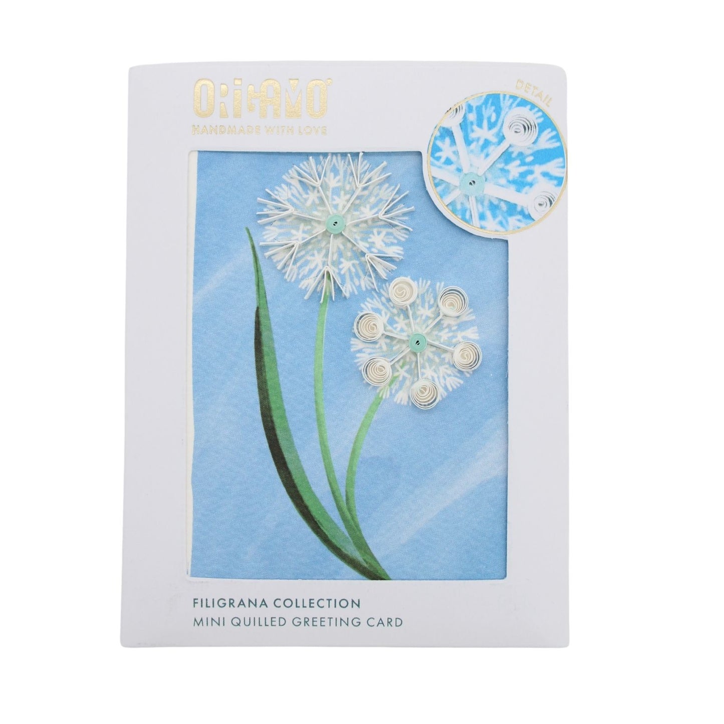 Origamo Dandelions Mini Quilled Handmade Greeting Card For Any Occasion