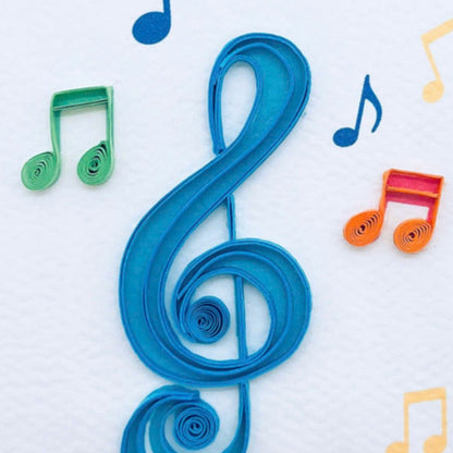 Origamo Musical Notes Mini Quilled Handmade Greeting Card For Any Occasion