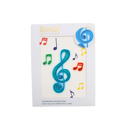 Origamo Musical Notes Mini Quilled Handmade Greeting Card For Any Occasion