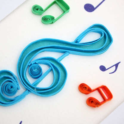 Origamo Musical Notes Mini Quilled Handmade Greeting Card For Any Occasion