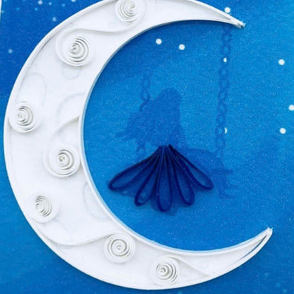 Origamo Dreaming Girl Mini Quilled Handmade Greeting Card For Any Occasion