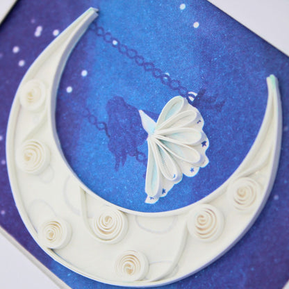 Origamo Dreaming Girl Mini Quilled Handmade Greeting Card For Any Occasion