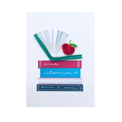Origamo Reading Books Mini Quilled Handmade Greeting Card For Any Occasion
