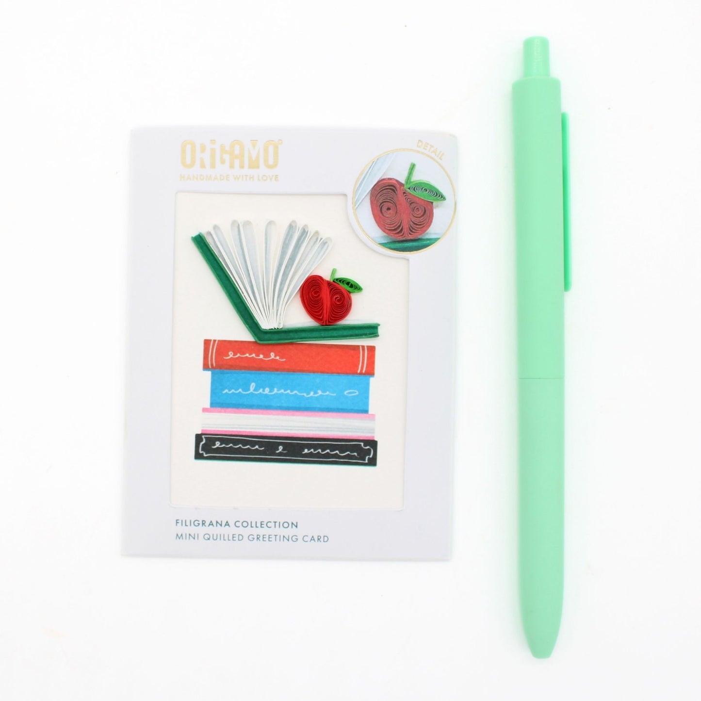 Origamo Reading Books Mini Quilled Handmade Greeting Card For Any Occasion
