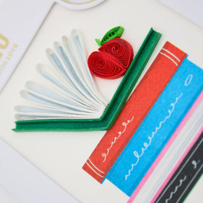 Origamo Reading Books Mini Quilled Handmade Greeting Card For Any Occasion