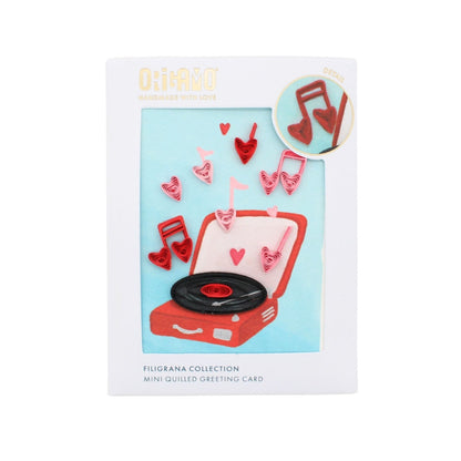 Origamo Love Music Mini Quilled Handmade Greeting Card For Any Occasion