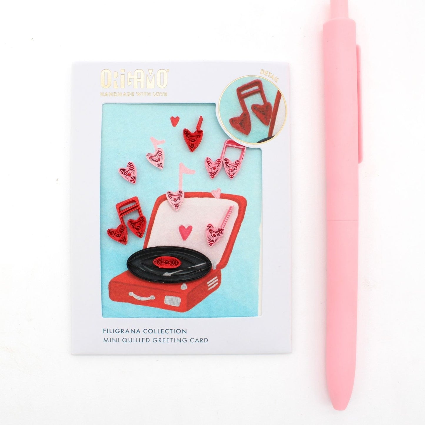 Origamo Love Music Mini Quilled Handmade Greeting Card For Any Occasion
