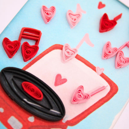 Origamo Love Music Mini Quilled Handmade Greeting Card For Any Occasion