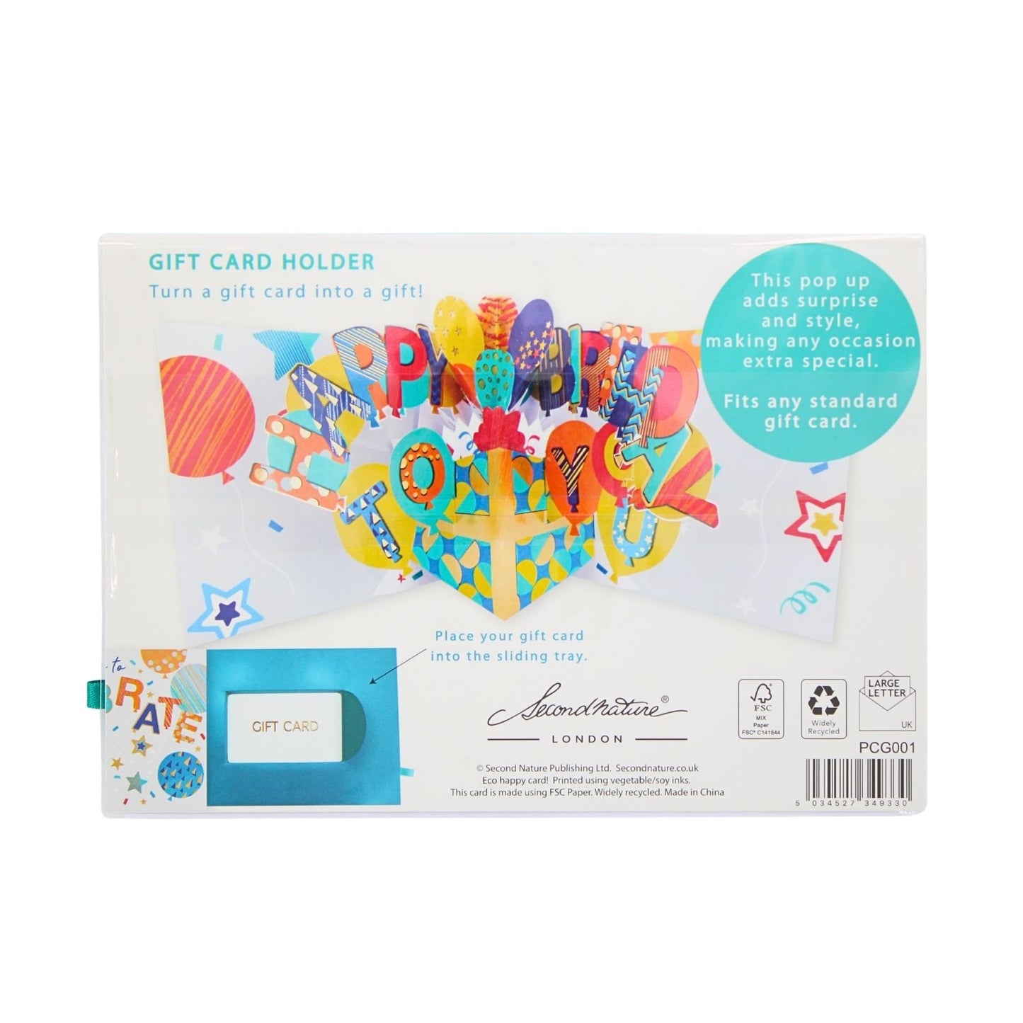 Pop Up Birthday Card With Gift Card Holder Time To Celebrate Card & Gift Idea
