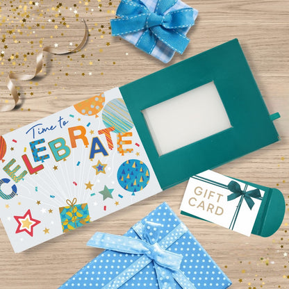 Pop Up Birthday Card With Gift Card Holder Time To Celebrate Card & Gift Idea