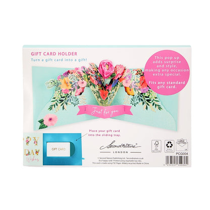 Pop Up Birthday Card With Gift Card Holder Floral Wishes Card & Gift Idea
