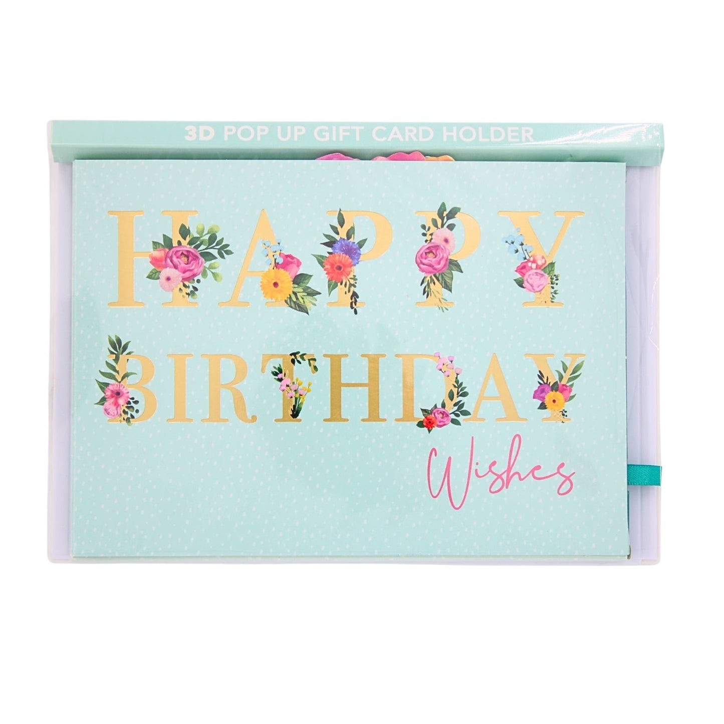 Pop Up Birthday Card With Gift Card Holder Floral Wishes Card & Gift Idea