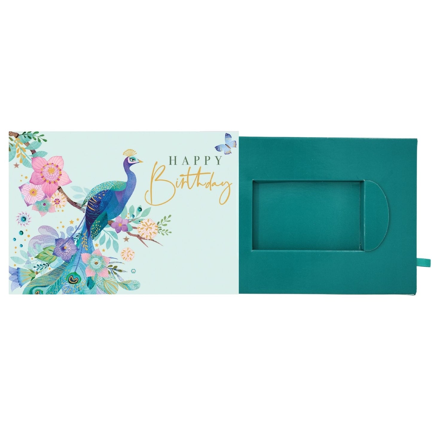 Pop Up Birthday Card With Gift Card Holder Pretty Peacock Card & Gift Idea