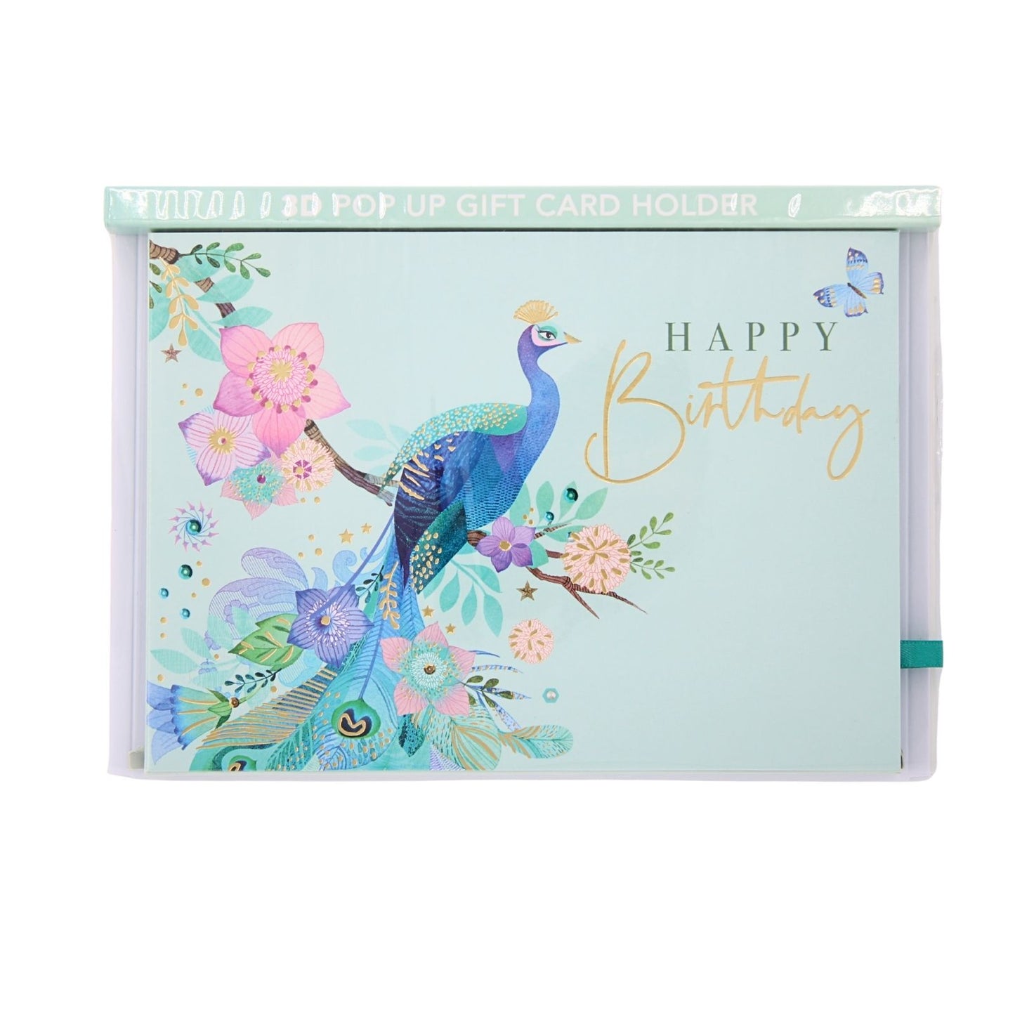 Pop Up Birthday Card With Gift Card Holder Pretty Peacock Card & Gift Idea