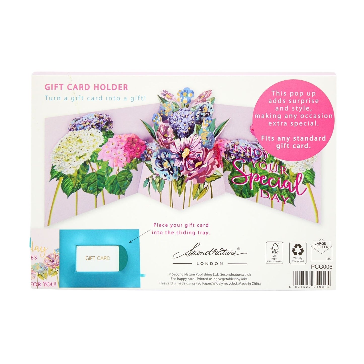 Pop Up Birthday Card With Gift Card Holder Blooming Wishes Card & Gift Idea