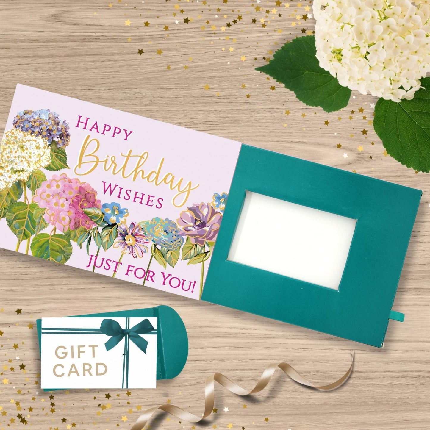 Pop Up Birthday Card With Gift Card Holder Blooming Wishes Card & Gift Idea