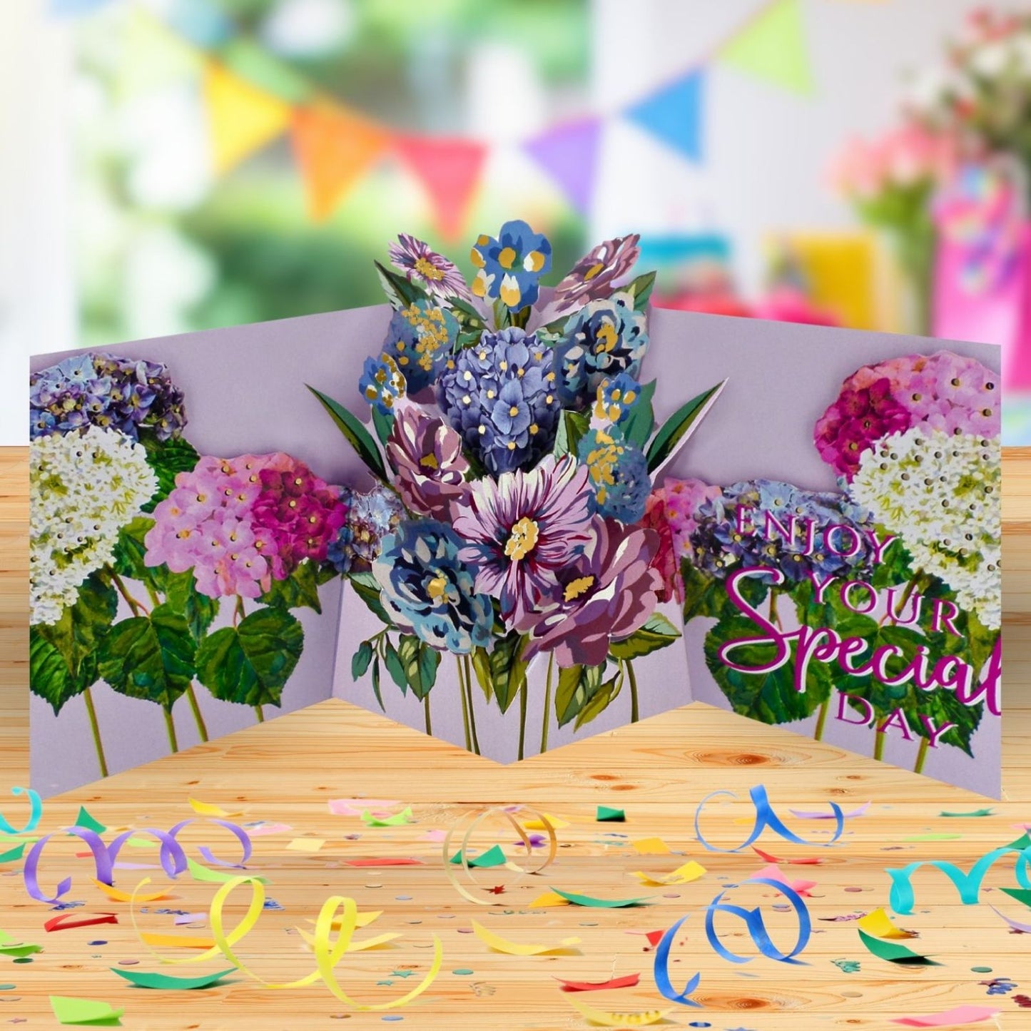 Pop Up Birthday Card With Gift Card Holder Blooming Wishes Card & Gift Idea