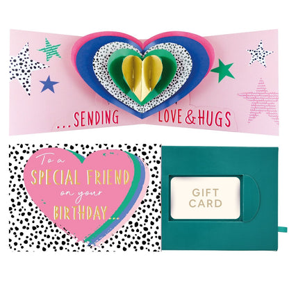 Pop Up Birthday Card With Gift Card Holder Special Friend Card & Gift Idea