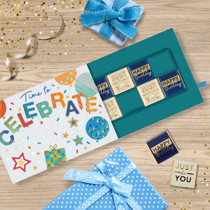 Celebration Pop Up Birthday Card With Chocolate Treat Tray Surprise Card & Gift
