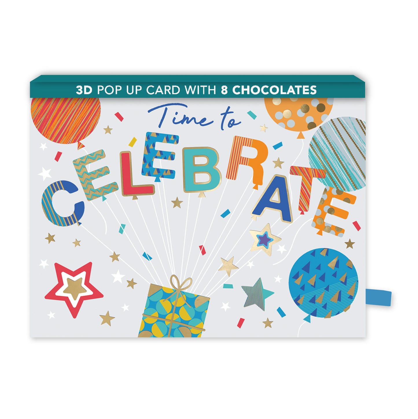 Celebration Pop Up Birthday Card With Chocolate Treat Tray Surprise Card & Gift
