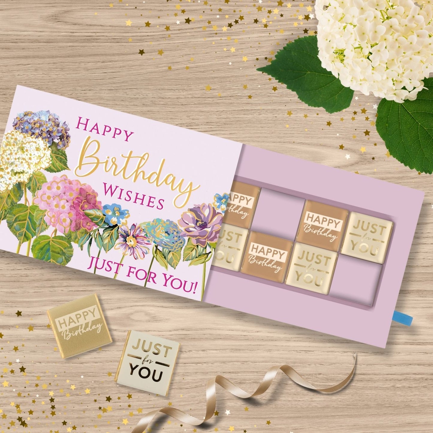 Blooming Pop Up Birthday Card With Chocolate Treat Tray Surprise Card & Gift