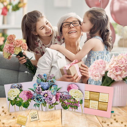 Blooming Pop Up Birthday Card With Chocolate Treat Tray Surprise Card & Gift