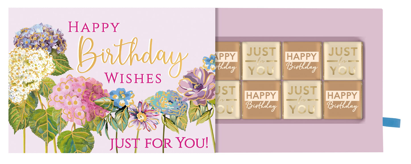 Blooming Pop Up Birthday Card With Chocolate Treat Tray Surprise Card & Gift