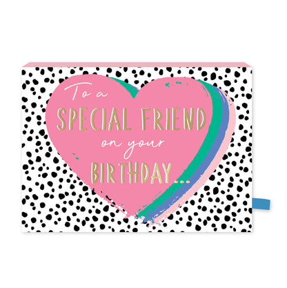 Friend Heart Pop Up Birthday Card With Chocolate Treat Tray Surprise Card & Gift