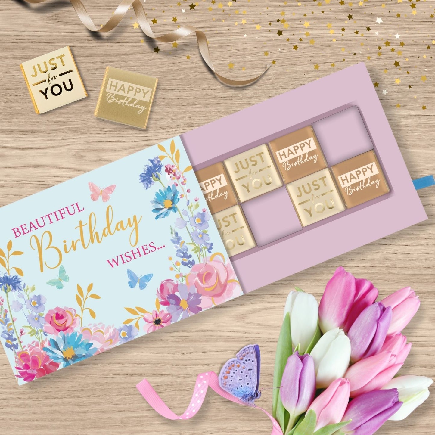 Beautiful Pop Up Birthday Card With Chocolate Treat Tray Surprise Card & Gift