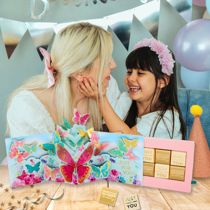Beautiful Pop Up Birthday Card With Chocolate Treat Tray Surprise Card & Gift