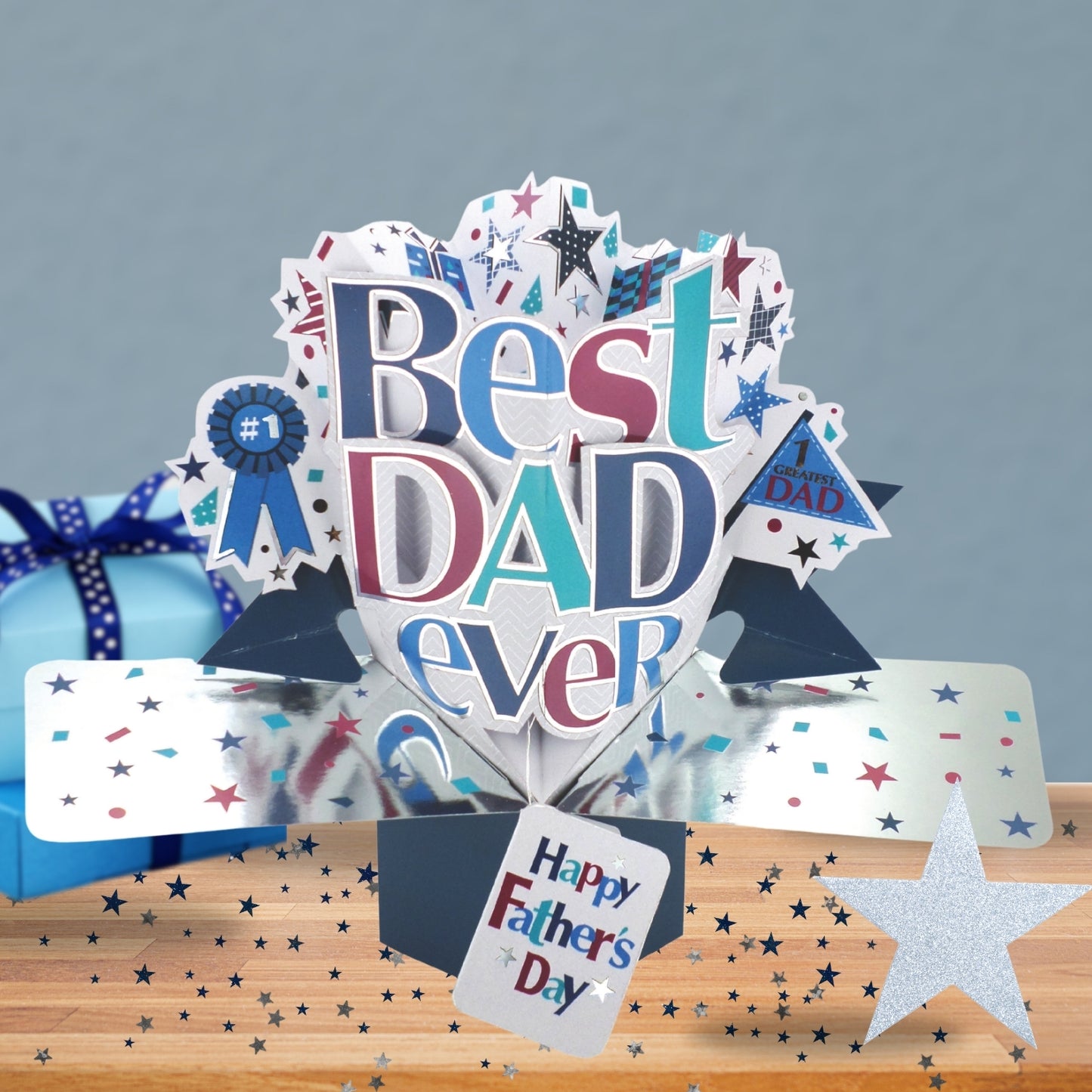 Best Dad Happy Father's Day Pop-Up Greeting Card