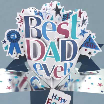 Best Dad Happy Father's Day Pop-Up Greeting Card