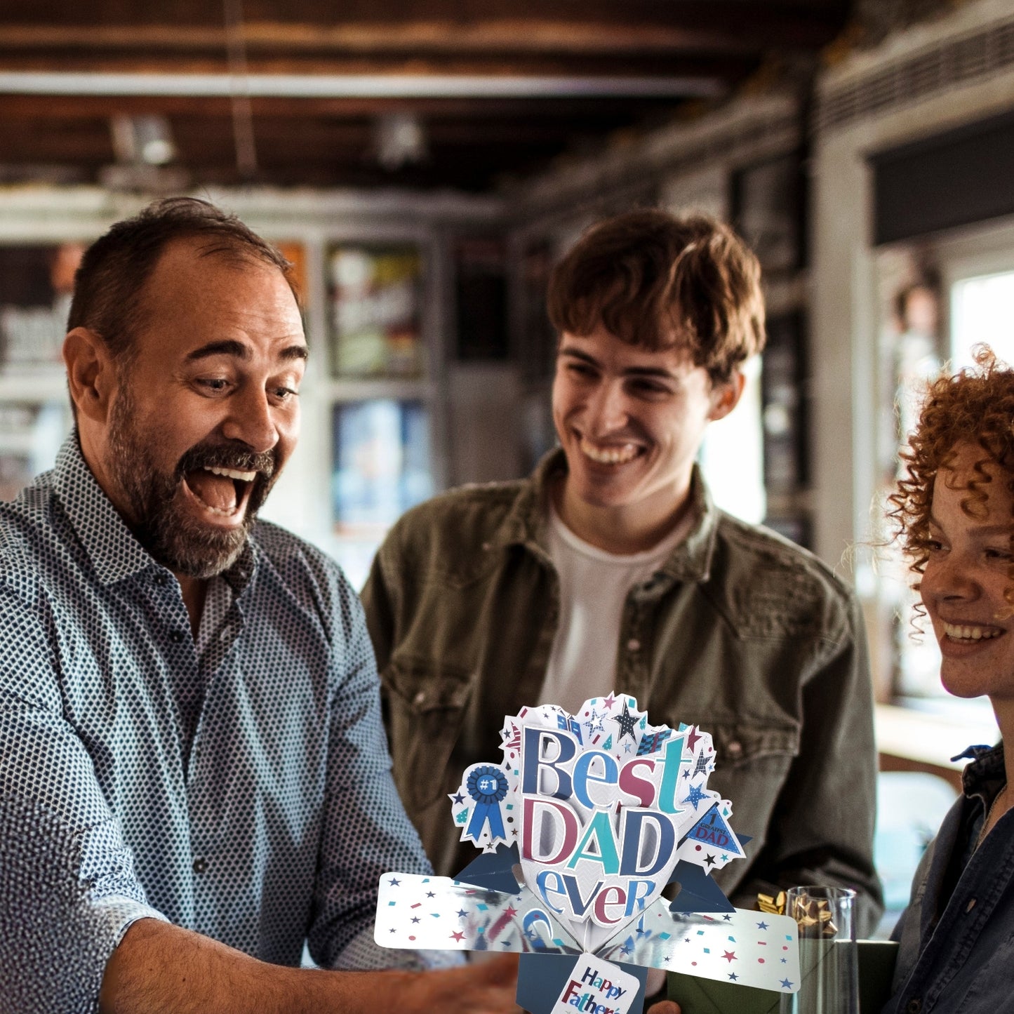 Best Dad Happy Father's Day Pop-Up Greeting Card