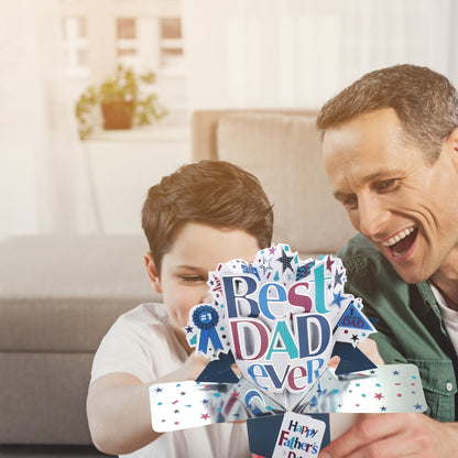 Best Dad Happy Father's Day Pop-Up Greeting Card
