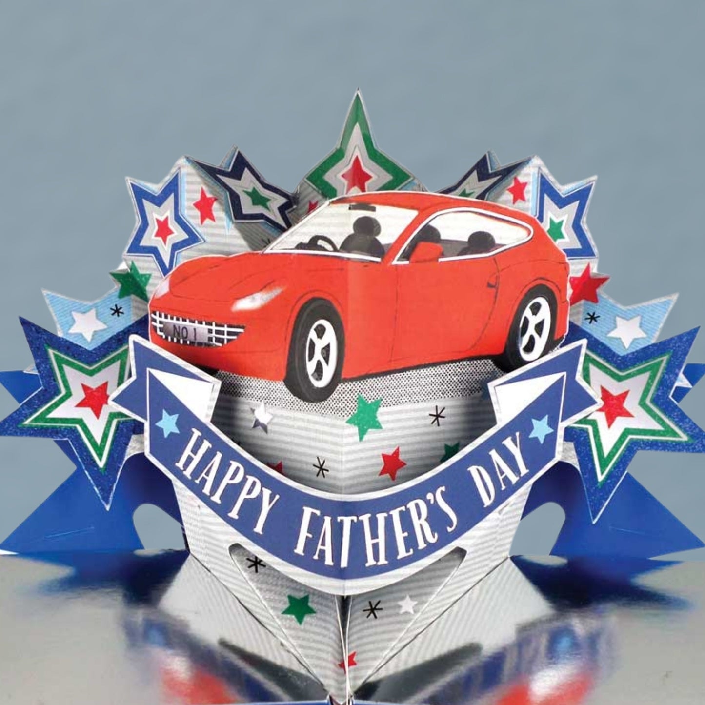 Happy Father's Day To A Wonderful Son Red Car Pop Up Card