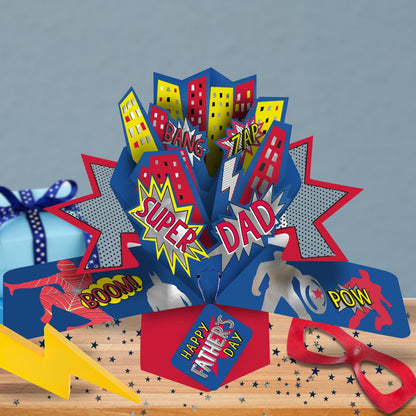 Super Dad Happy Father's Day Superhero Pop Up Greeting Card