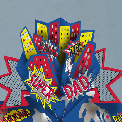 To A Wonderful Father Super Dad Pop Up Card