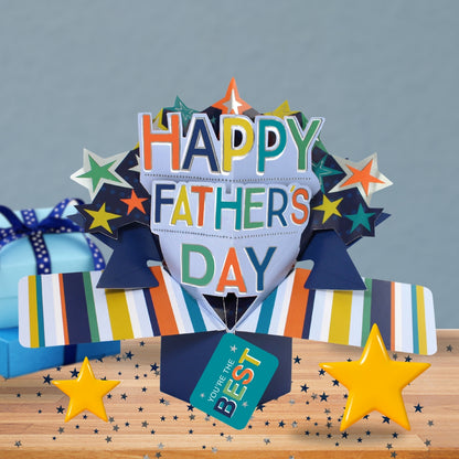 Best Dad Happy Father's Day Pop Up Greeting Card