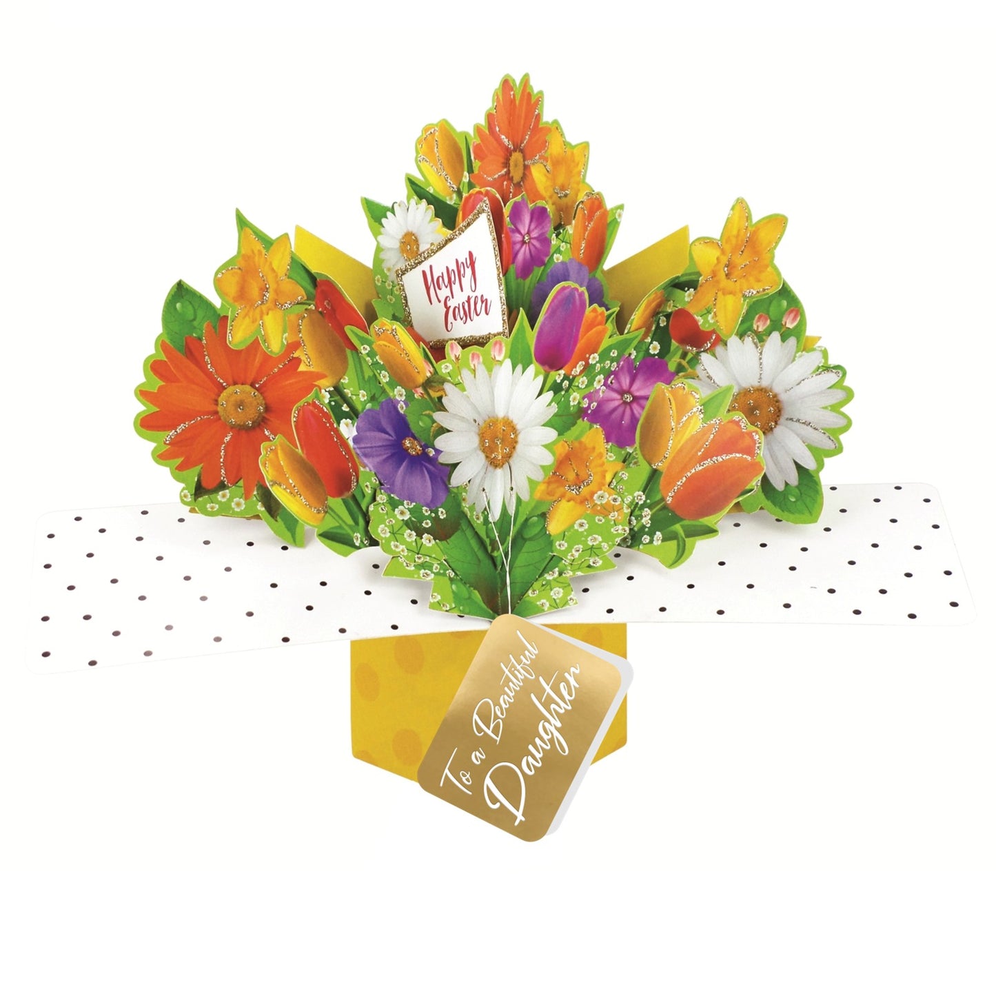 To A Wonderful Daughter Happy Easter Pop Up Flowers Greeting Card
