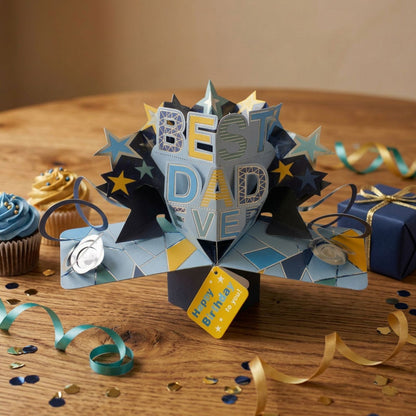 Best Dad Ever Birthday Pop Up Greeting Card