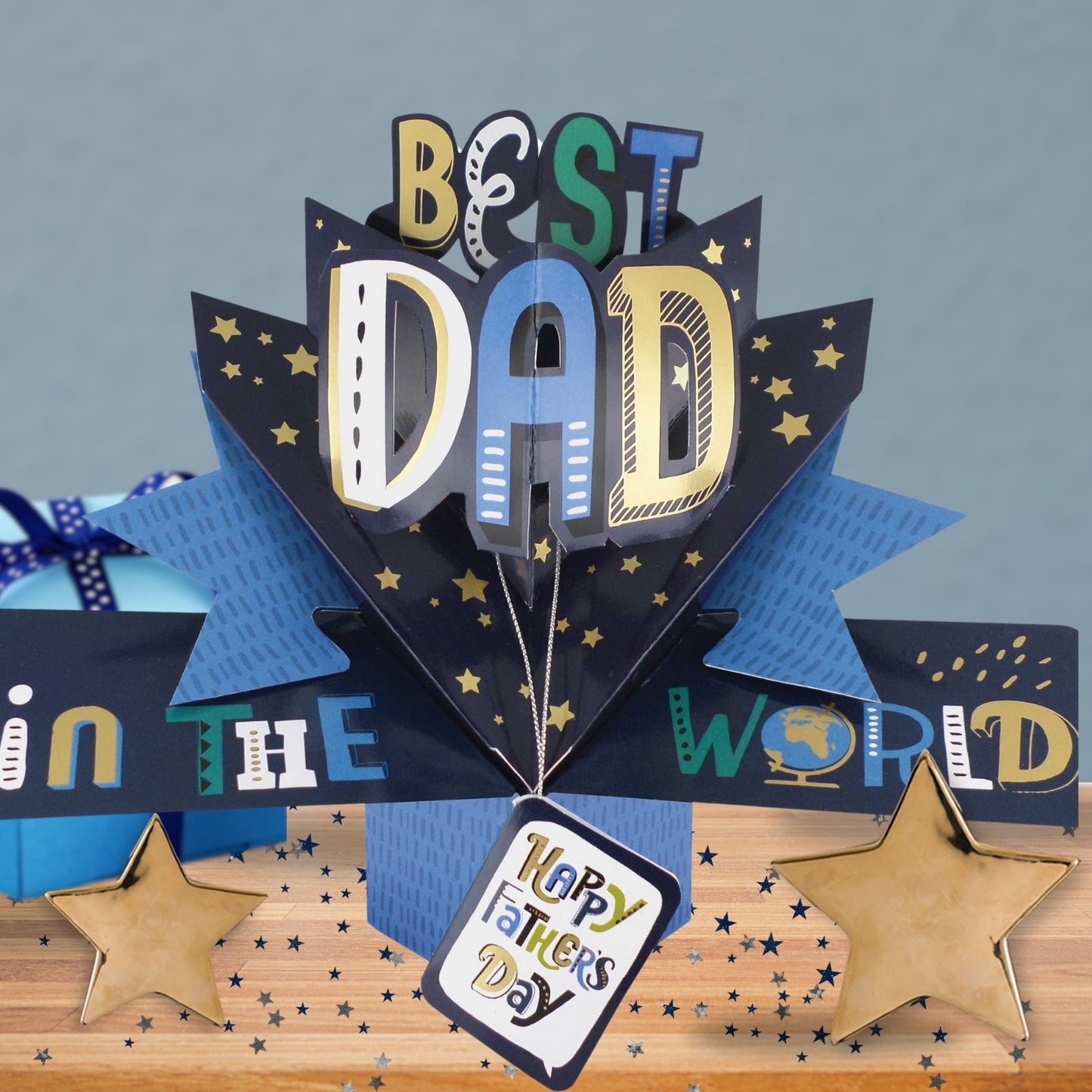 Happy Father's Day Best Dad In The World Pop Up Greeting Card