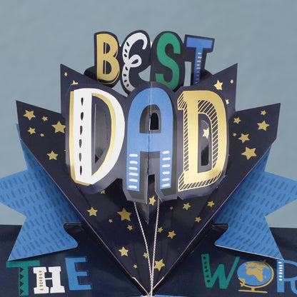 Happy Father's Day Best Dad In The World Pop Up Greeting Card