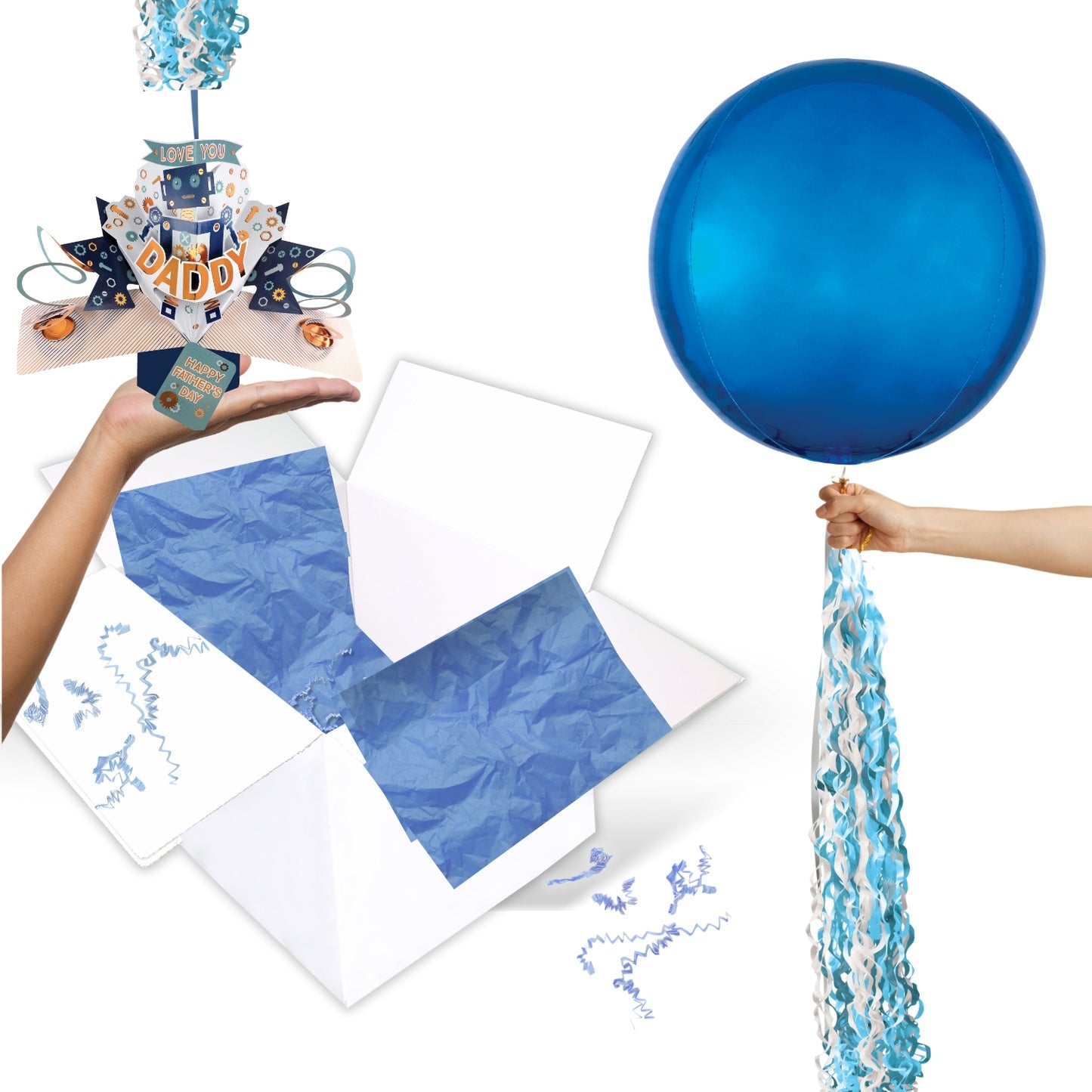 Pop Up Father's Day Card Love You Daddy Robot Greeting Card