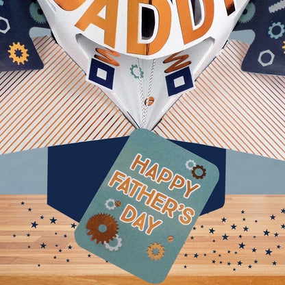 Pop Up Father's Day Card Love You Daddy Robot Greeting Card