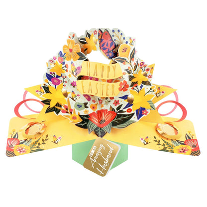 To My Amazing Husband Happy Easter Spring Celebration Pop Up Greeting Card