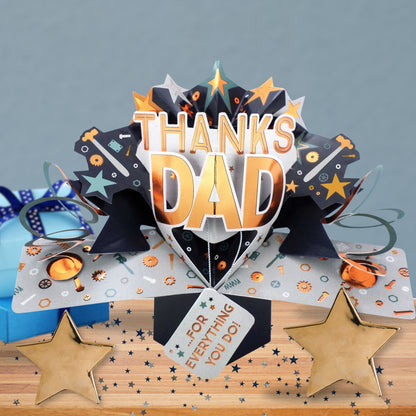 Thanks Dad Pop Up Greeting Card Choice Of Cards