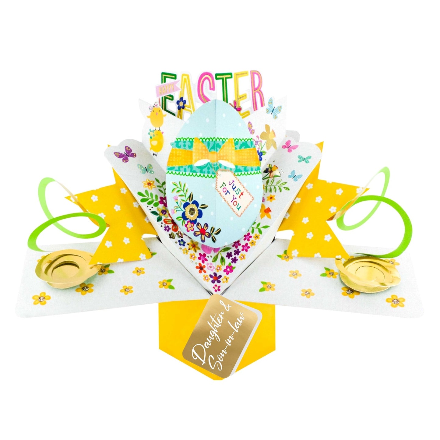 Daughter & Son-In-Law Happy Easter Decorated Egg Pop Up Easter Card