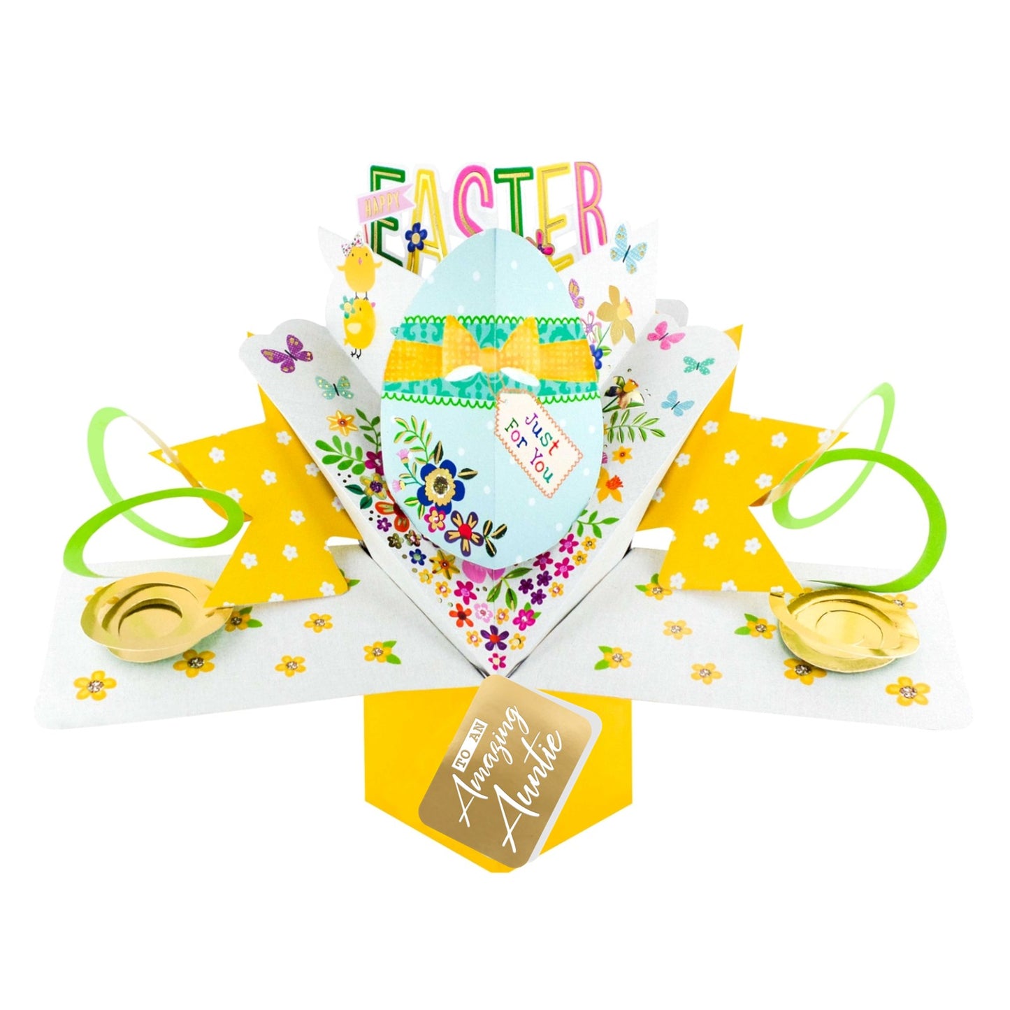 To A Lovely Auntie Happy Easter Decorated Egg Pop Up Easter Card